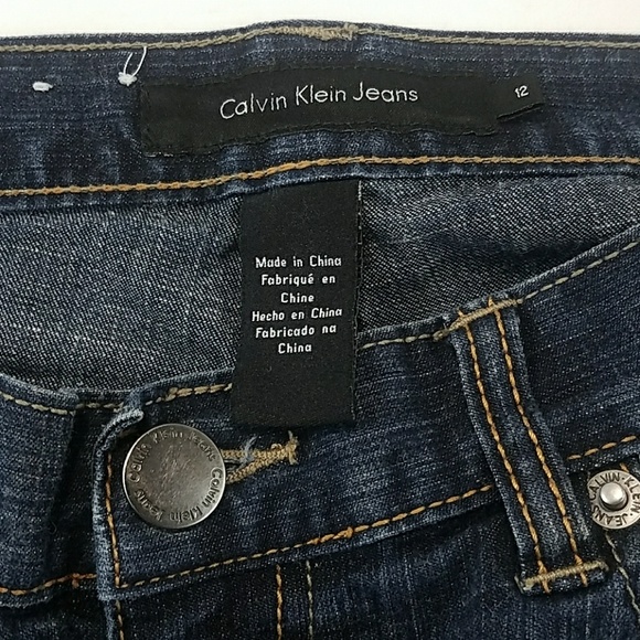 Calvin Klein Dark Wash Flare Blue Jeans - Picture 4 of 6